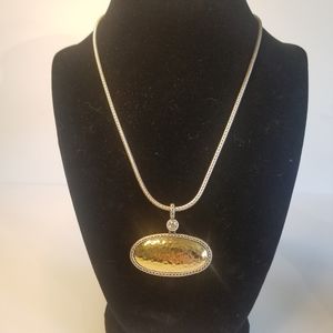 Premier Designs Necklace hammered Gold pendant